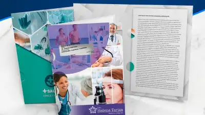 Pastas personalizadas com bolsa e orelha para documentos e exames médicos no Rio de Janeiro