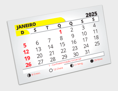 Bloco Calendário 2025 para Ímã 8x5 | 1000 unidades