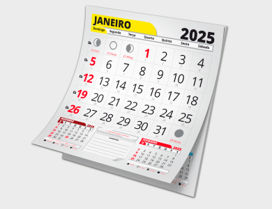 Bloco Calendário 2025 para Folhinha 21x23 | 250 unidades
