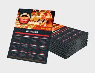 Folhinha 2025 sem Bloco de Calendário 20x27 Supremo 300g 4x0 Sem Verniz 500 unidades