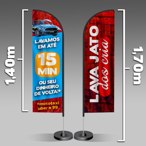 Wind Banner Modelo Faca Personalizado 170x47cm