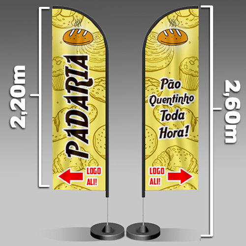 Wind Banner Modelo Faca Personalizado 260x70cm
