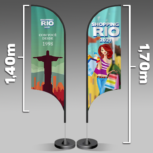 Wind Banner Modelo Vela Personalizado 170x47cm